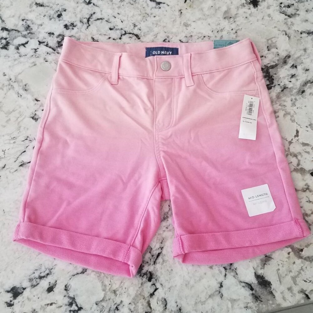 Old Navy Mid Length Shorts Pink Multi Color